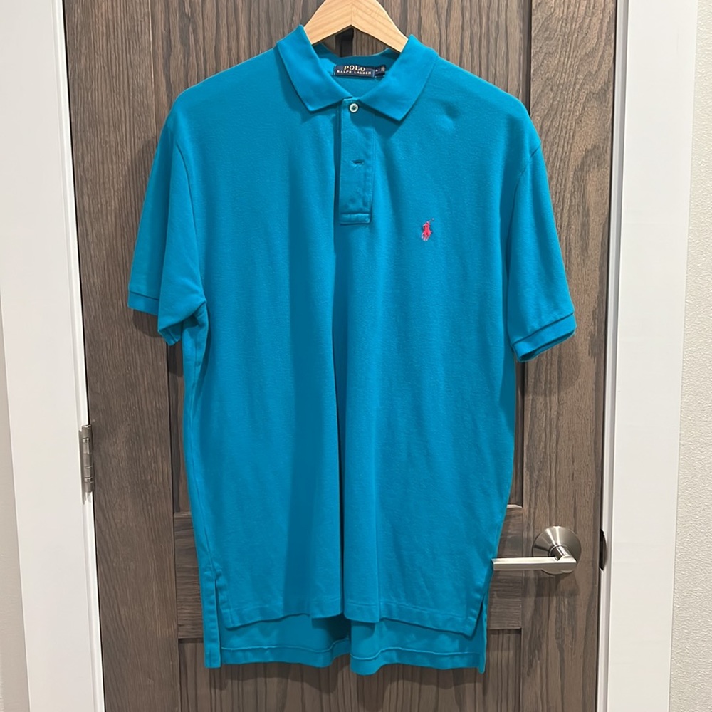 EUC Ralph Lauren Large Classic Fit Polo, Teal/Blue